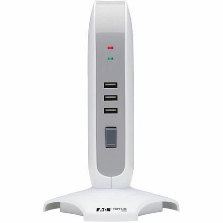 Eaton Tripp Lite Series 5-Outlet Surge Protector Tower, 3x USB Ports (3.1A Shared), 6 ft. Cord, 5-15P Plug, 1200 Joules, White