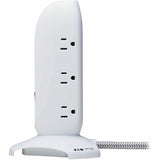 Eaton Tripp Lite Series 5-Outlet Surge Protector Tower, 3x USB Ports (3.1A Shared), 6 ft. Cord, 5-15P Plug, 1200 Joules, White