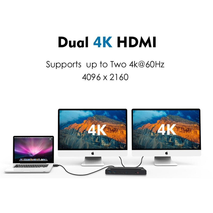 4XEM Slim USB-C Dual 4K with Power Delivery Universal Docking Station