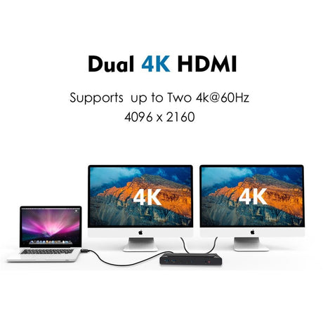4XEM Slim USB-C Dual 4K with Power Delivery Universal Docking Station