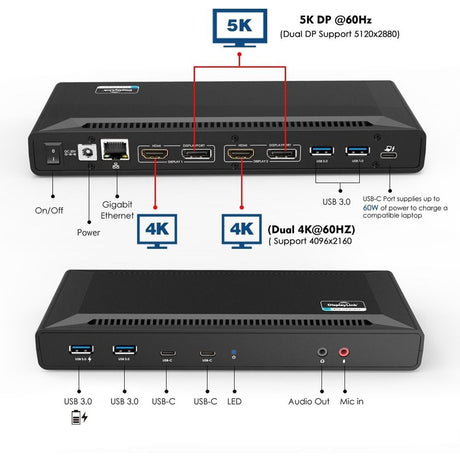 4XEM USB-C Dual 4K with Power Delivery Universal Docking Station