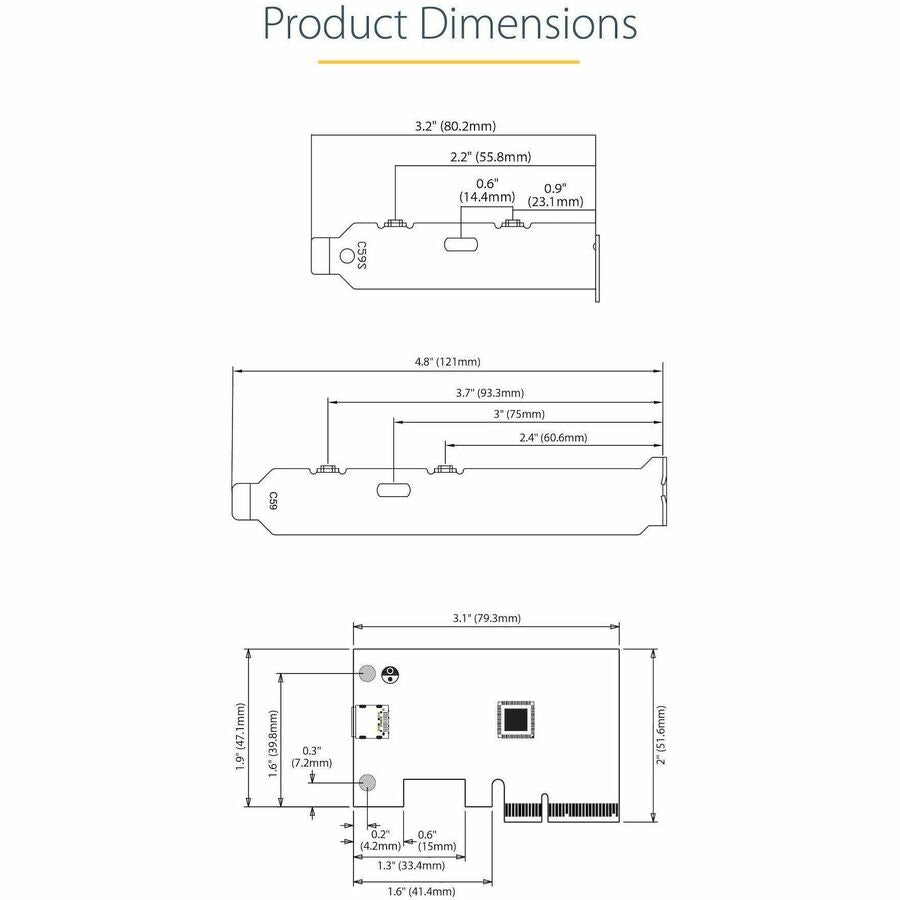 StarTech.com 1-Port USB 3.2 Gen 2x2 PCIe Card, USB-C 20Gbps PCI Express 3.0 x4 Controller, USB Type-C, Data Only, Windows/macOS/Linux, TAA