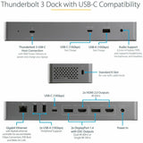 StarTech.com Thunderbolt Dock w/USB-C Host Compatibility - Dual 4K 60Hz DP 1.4 or HDMI TB/USB-C Docking Station - 1x 8K - 96W PD/5xUSB