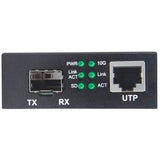 Intellinet 10GBase-T to 10GBase-R Media Converter, 1 x 10 GB SFP+ Slot, 1 x 10GB RJ45 Port (With 2 Pin Euro Power Adapter)