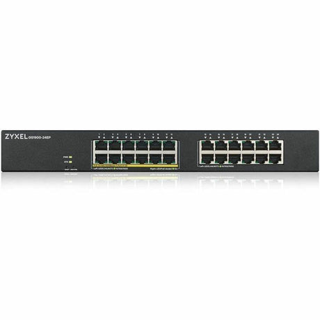 ZYXEL GS1900-24EP 24-Port Gigabit Smart Managed PoE Switch (Compact Design) | 12 PoE+ Ports at 130W