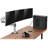 Eaton Tripp Lite Series Triple-Display Gas-Spring Flex-Arm Desktop Clamp and Grommet for 17" to 30" Flat-Screen Displays - USB and Audio Ports, Aluminum