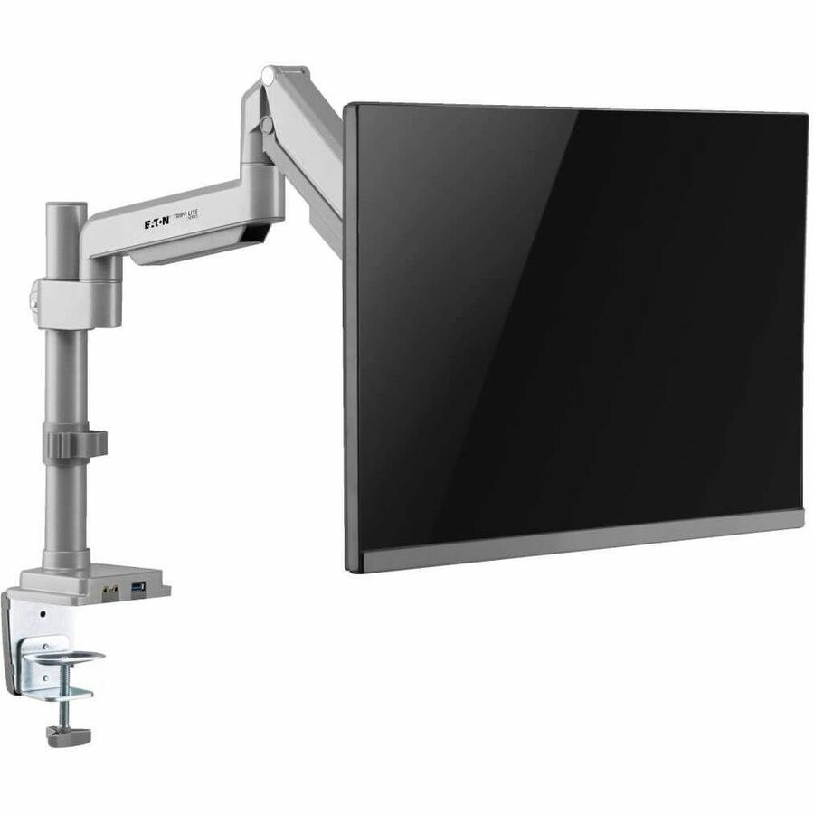 Eaton Tripp Lite Series Single-Display Gas Spring-Arm Desktop Clamp or Grommet for 13" to 34" Displays - USB and Audio Ports, Aluminum