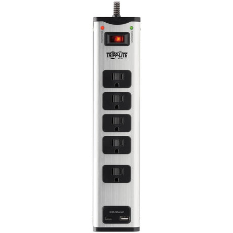 Eaton Tripp Lite Series 5-Outlet Surge Protector with 1 USB-A and 1 USB-C (3.9A Shared) - 6 ft. Cord, 2100 Joules, Metal Housing
