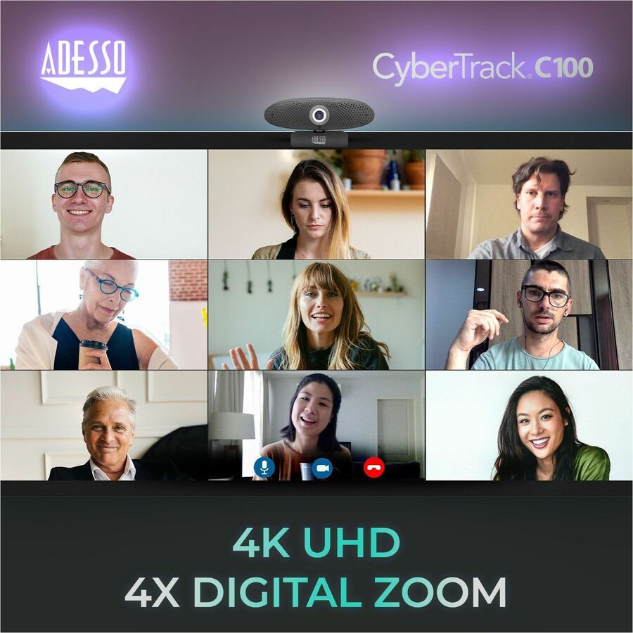 Adesso CyberTrack C100 Webcam - 8 Megapixel - 30 fps - USB 2.0