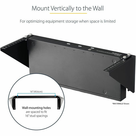 StarTech.com 5U Vertical Wall Mount Rack, 19" Wall Mounting Bracket, Open Low Profile Network/Server Room/Data/AV/IT/Patch Panel/Equipment