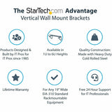 StarTech.com 5U Vertical Wall Mount Rack, 19" Wall Mounting Bracket, Open Low Profile Network/Server Room/Data/AV/IT/Patch Panel/Equipment
