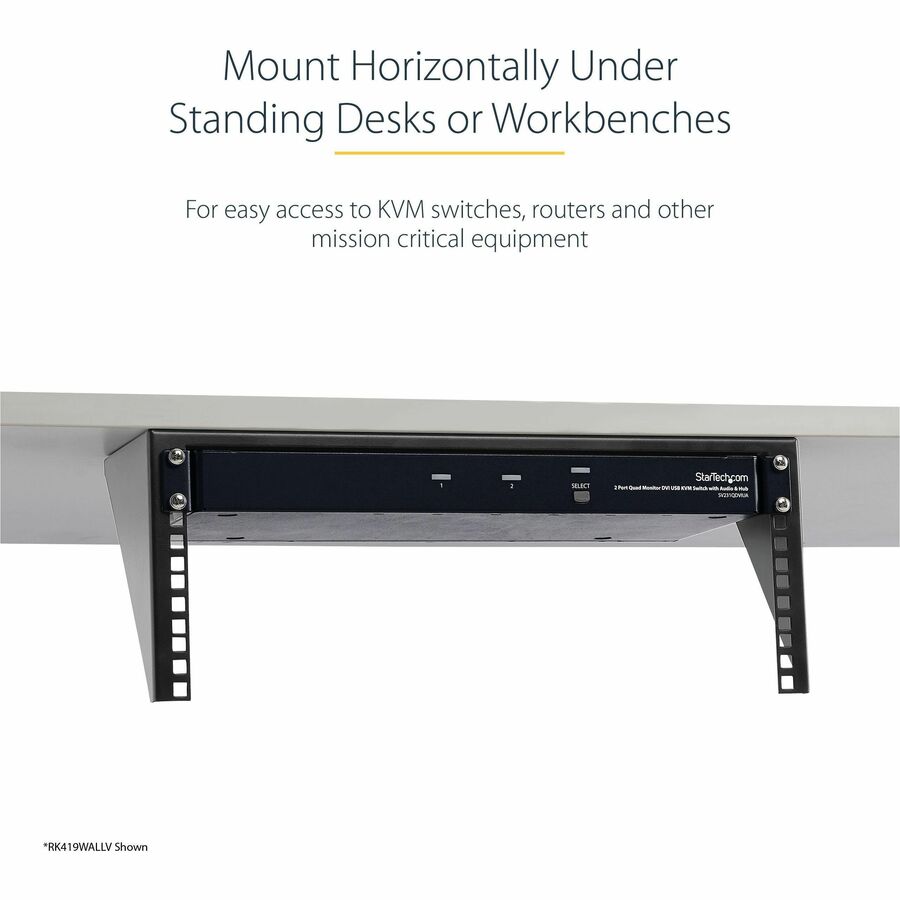 StarTech.com 5U Vertical Wall Mount Rack, 19" Wall Mounting Bracket, Open Low Profile Network/Server Room/Data/AV/IT/Patch Panel/Equipment