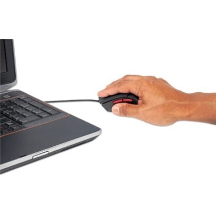 Manhattan Wired Optical Gaming USB-A Mouse with LEDs, 480 Mbps (USB 2.0), Six Button, Scroll Wheel, 800-2400dpi, Black with Red Buttons, Three Year Warranty