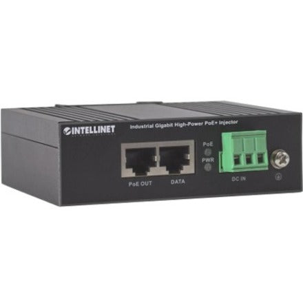 Intellinet Industrial Gigabit High-Power PoE+ Injector, 1 x 30 W Port, IEEE 802.3at/af Power over Ethernet (PoE+/PoE), Metal Housing