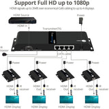 SIIG 1x4 1080p HDMI Splitter HDbitT over IP Extender Kit - 120m