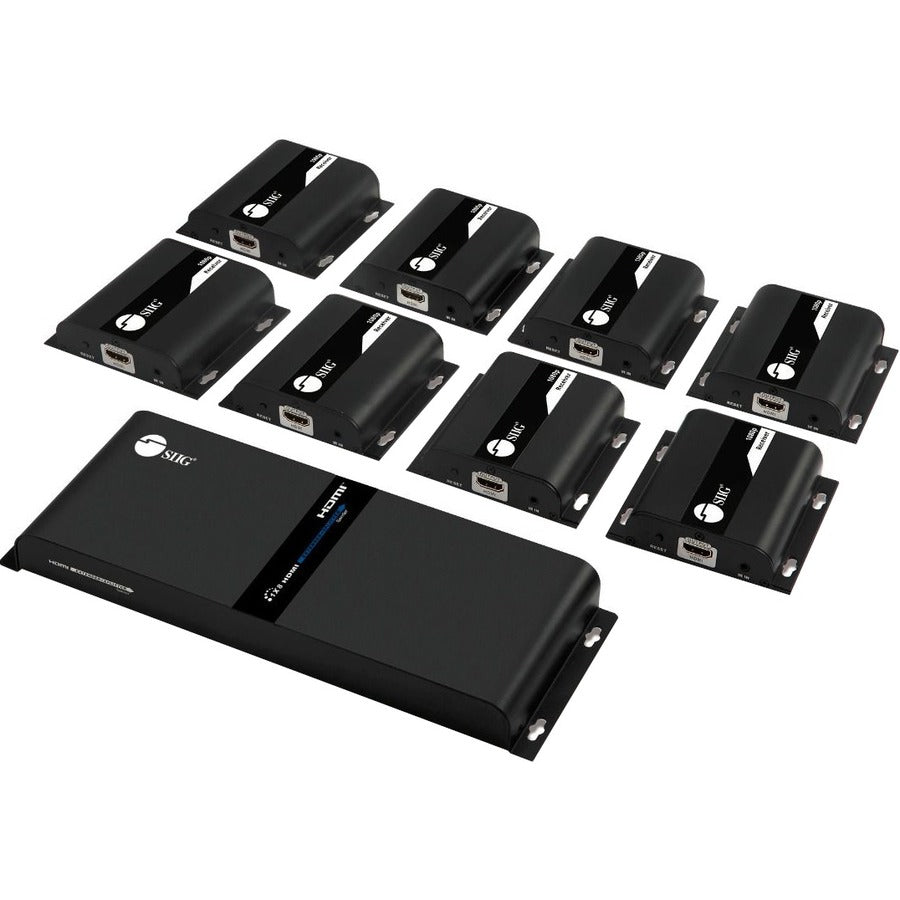 SIIG 1x8 1080p HDMI Splitter HDbitT over IP Extender Kit - 120m