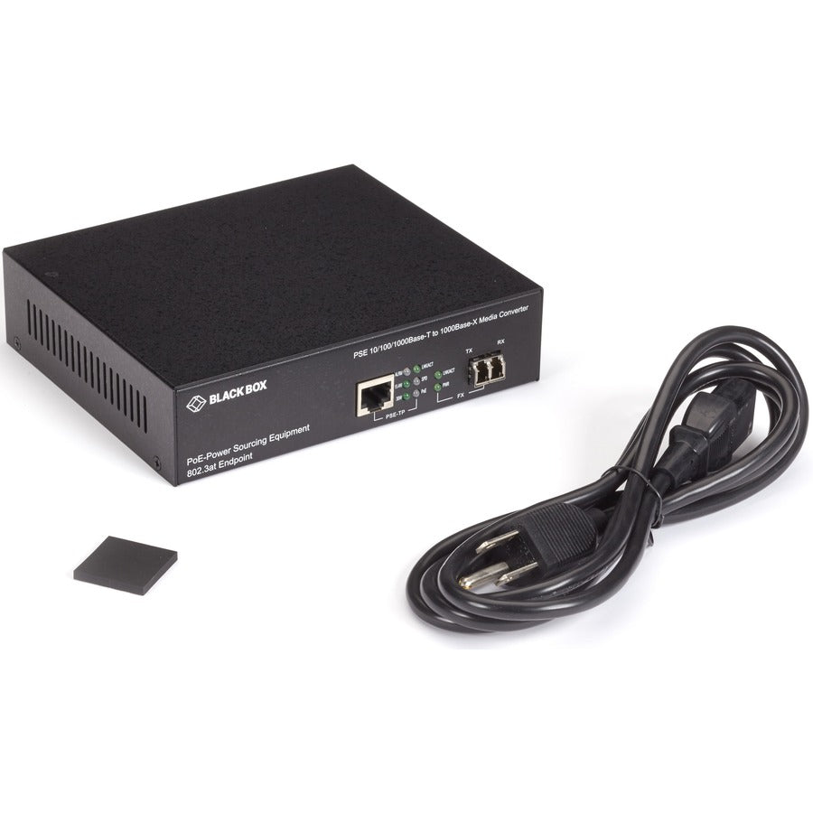 Black Box 10/100/1000B-T PoE PSE To 1000B-X Media Converter