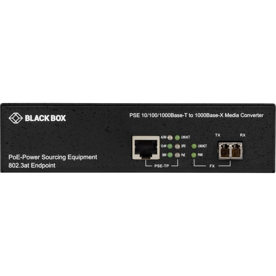 Black Box 10/100/1000B-T PoE PSE To 1000B-X Media Converter