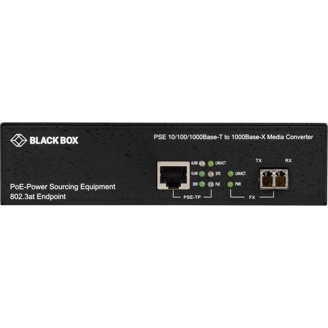 Black Box 10/100/1000B-T PoE PSE To 1000B-X Media Converter