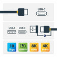 StarTech.com 3ft/1m USB-C Cable with USB-A Adapter Dongle, USB-C to C (10Gbps/PD), USB-A to C (5Gbps), 2-in-1 USB C Cable for Hybrid Dock