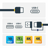 StarTech.com 3ft/1m USB-C Cable with USB-A Adapter Dongle, USB-C to C (10Gbps/PD), USB-A to C (5Gbps), 2-in-1 USB C Cable for Hybrid Dock