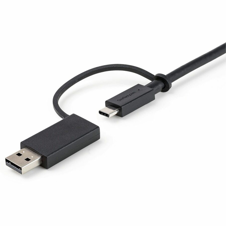 StarTech.com 3ft/1m USB-C Cable with USB-A Adapter Dongle, USB-C to C (10Gbps/PD), USB-A to C (5Gbps), 2-in-1 USB C Cable for Hybrid Dock