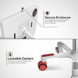 CTA Digital Medical Grade Anti-Microbial VESA Floor Stand with Universal Security Enclosure