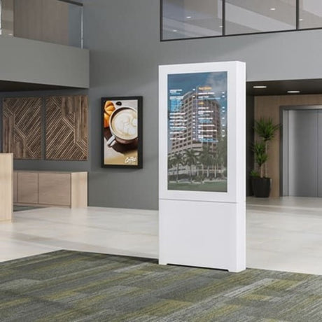 47 PORTRAIT FLOOR KIOSK WHITE
