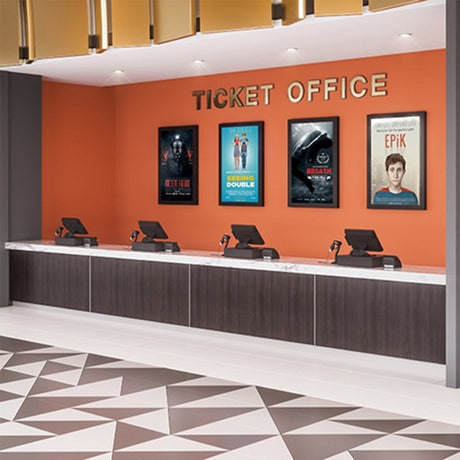 Chief Impact On-Wall Kiosk with Protective Glass - Portrait 75 Inch Black