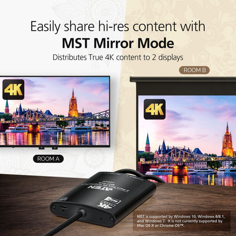ATEN 2-Port True 4K DisplayPort MST Hub