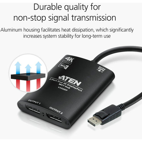 ATEN 2-Port True 4K DisplayPort MST Hub
