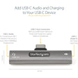 StarTech.com USB C Audio & Charge Adapter, USB-C Audio Adapter, USB C Audio Headset Port and USB Type-C PD Charger, For USB-C Phone/Tablet