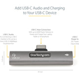 StarTech.com USB C Audio & Charge Adapter, USB-C Audio Adapter, USB C Audio Headset Port and USB Type-C PD Charger, For USB-C Phone/Tablet