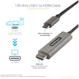 StarTech.com 13ft (4m) USB C to HDMI Cable 4K 60Hz with HDR10, Ultra HD USB Type-C to HDMI 2.0b Video Adapter Cable, DP 1.4 Alt Mode HBR3
