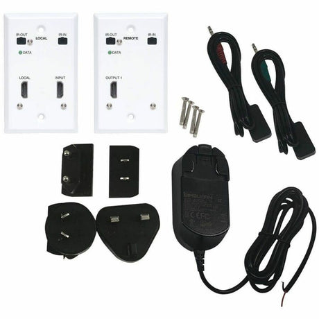 Eaton Tripp Lite Series HDMI over Cat6 Extender Kit, Wallplate, 4K 60Hz, 4:4:4, IR, PoC, HDR, HDCP 2.2, 230 ft., TAA