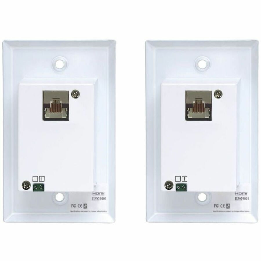 Eaton Tripp Lite Series HDMI over Cat6 Extender Kit, Wallplate, 4K 60Hz, HDR, Dual Output, IR, PoC, 230 ft., TAA