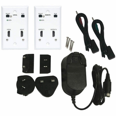 Eaton Tripp Lite Series HDMI over Cat6 Extender Kit, Wallplate, 4K 60Hz, HDR, Dual Output, IR, PoC, 230 ft., TAA