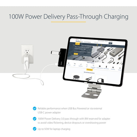 StarTech.com USB C Multiport Adapter, USB-C to 4K 60Hz HDMI, 100W PD Pass-Through, 3xUSB, Audio, USB-C Mini Dock, Portable USB Type-C Dock