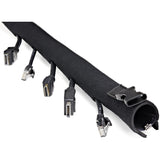 StarTech.com 40" Neoprene Cable Management Sleeve with Zipper/Buckle, Computer/PC Cord Cover, Flexible Cable Sleece/Organizer Wrap, Black
