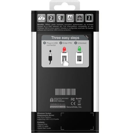 SecureDrive 2 TB Portable Hard Drive - External