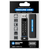 SecureDrive SecureUSB KP Hardware-Encrypted USB Flash Drive with Keypad