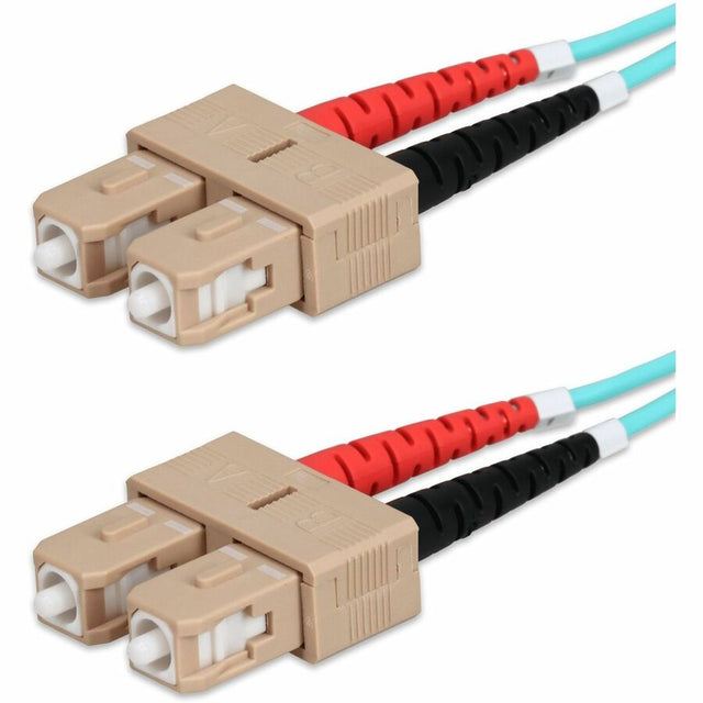 AddOn 5m SC to SC Aqua OM4 Duplex OFNR (Riser-Rated) TAA Fiber Patch Cable