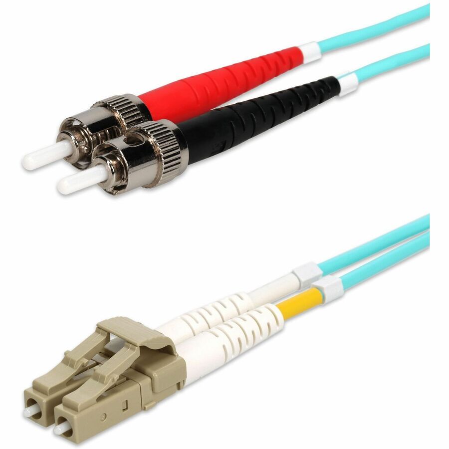 AddOn 3m ST to LC Aqua OM4 Duplex OFNR (Riser-Rated) TAA Fiber Patch Cable