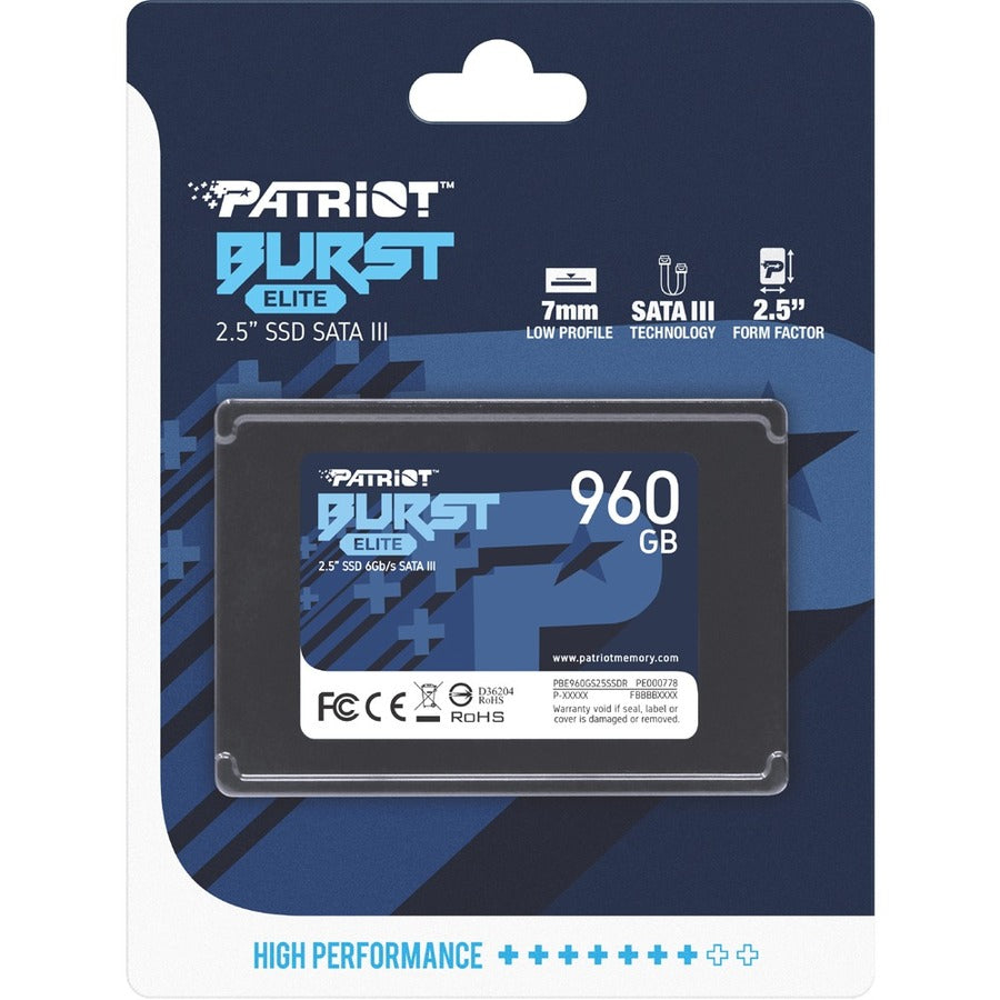 Patriot Memory Burst Elite 960 GB Solid State Drive - 2.5" Internal - SATA (SATA/600)