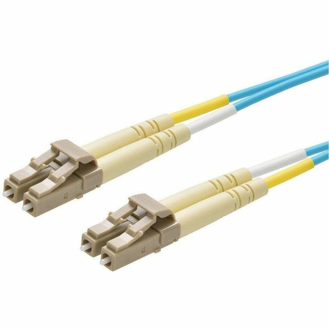 Monoprice Multi-Mode OM4 Fiber Optic Cable - LC-LC UL 2mm 50/125 OFNR Duplex Aqua 5m