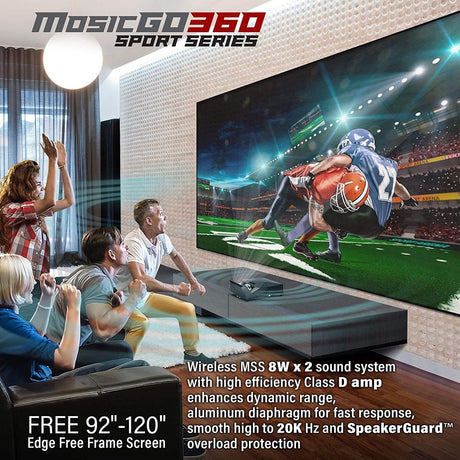 EliteProjector MosicGO MGS-AR100W Ultra Short Throw DLP Projector - 16:9 - Portable - Black
