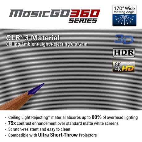 EliteProjector MosicGO MGS-AR103C3 Ultra Short Throw DLP Projector - 16:9 - Portable - Black