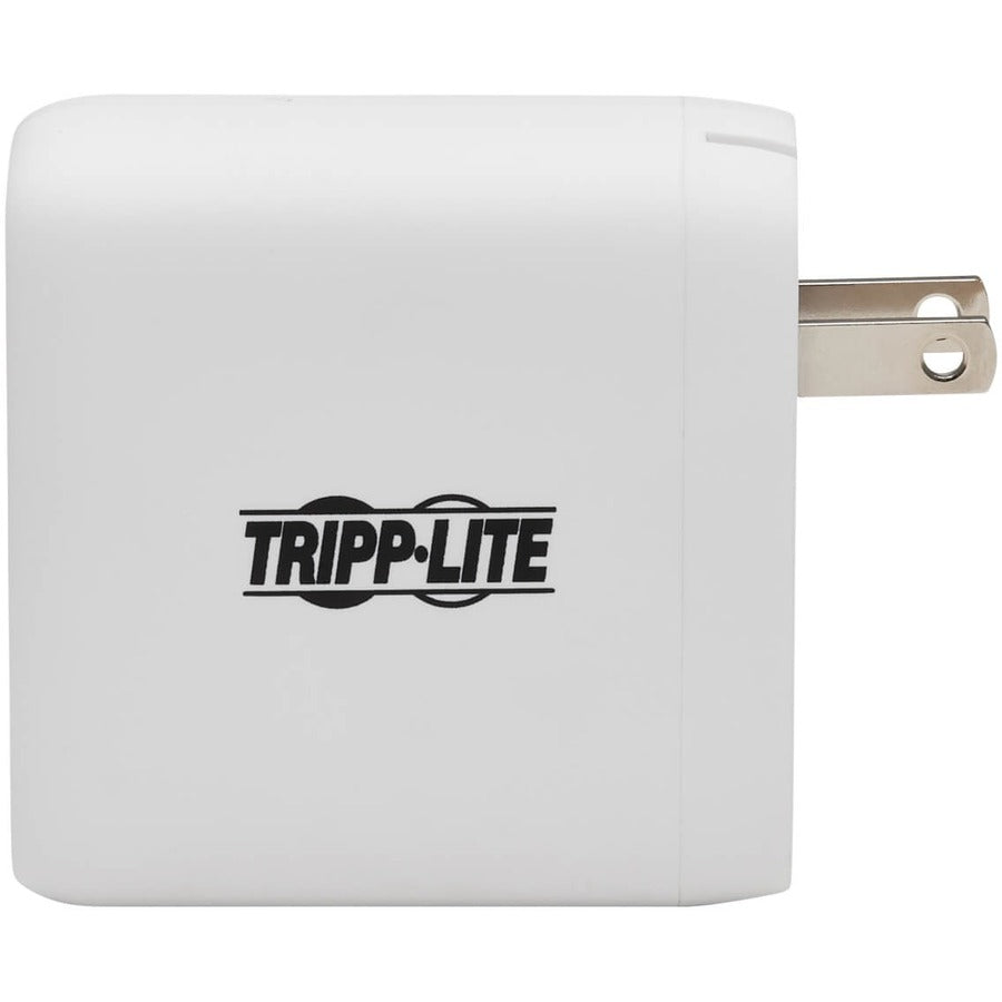 Eaton Tripp Lite Series Dual-Port Compact USB-C Wall Charger - GaN Technology, 68W PD Charging (50W+18W), White