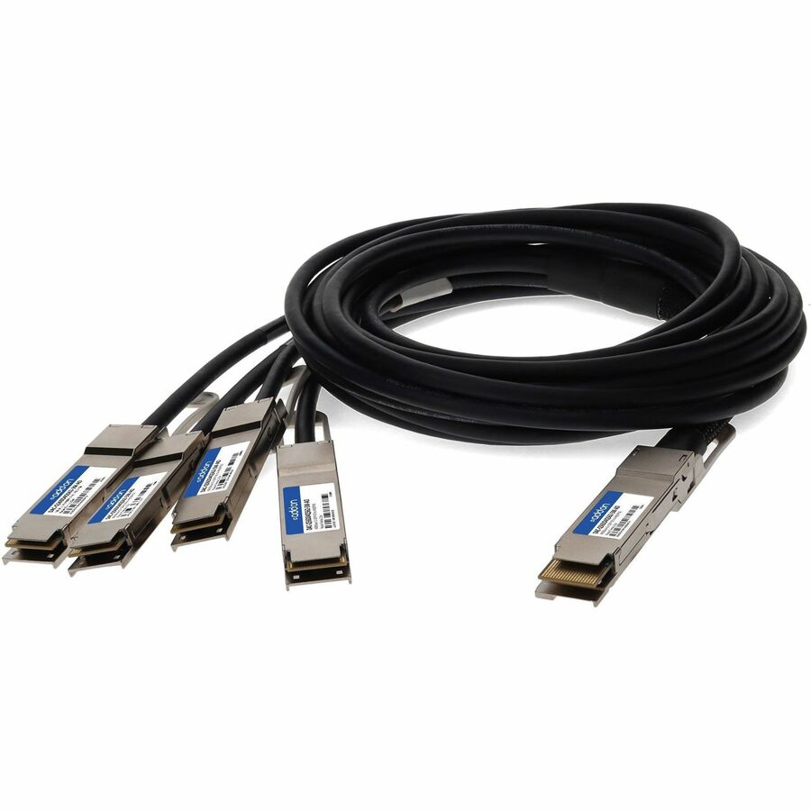 AddOn Dell DAC-Q56DD-4Q56-2-5M Compatible TAA Compliant 400GBase-CU QSFP-DD 400G to 4xQSFP56 100G PAM-4 Direct Attach Cable (Passive Twinax, 2.5m)