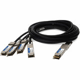 AddOn Dell DAC-Q56DD-4Q56-2-5M Compatible TAA Compliant 400GBase-CU QSFP-DD 400G to 4xQSFP56 100G PAM-4 Direct Attach Cable (Passive Twinax, 2.5m)